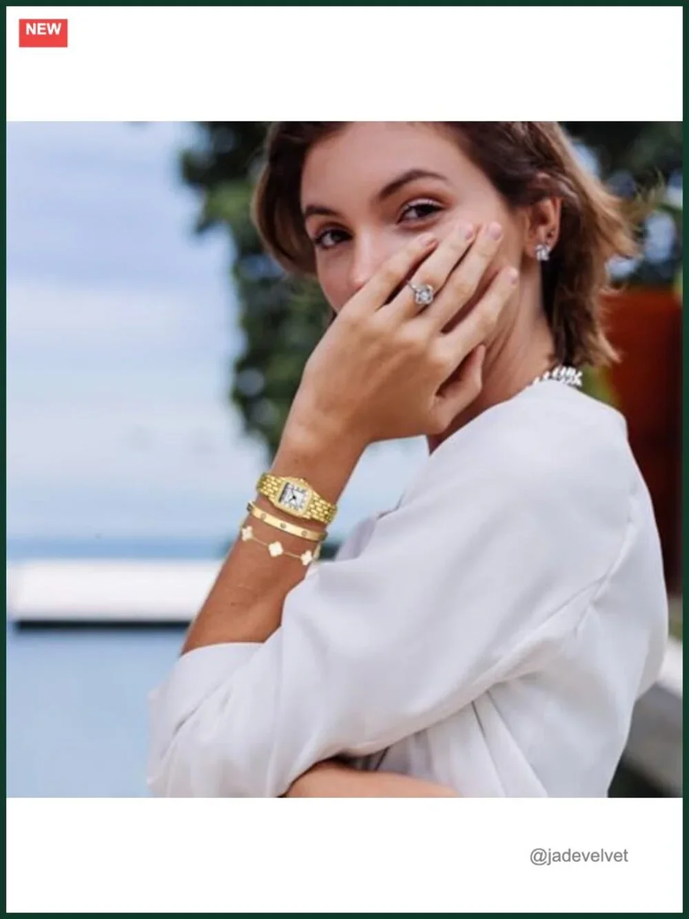 Gold Toned Bangle Watch and Diamond Tennis Bracelet Set Vintage Design Water
